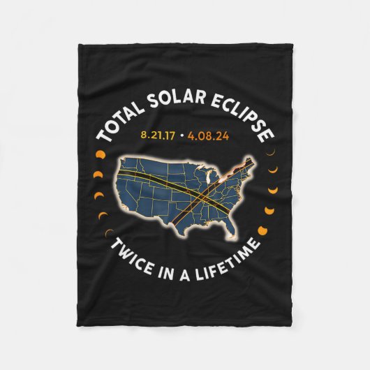 2017太陽の年のEclipse 2024の合計 フリースブランケット (正面)