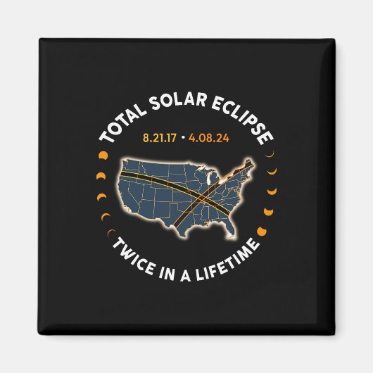 2017太陽の年のEclipse 2024の合計 マグネット (正面)