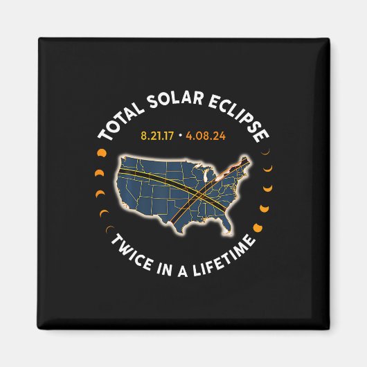 2017太陽の年のEclipse 2024の合計 マグネット (正面)