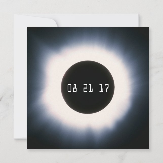 2017威厳がある年黒白太陽の皆既食 (正面)