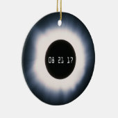 2017威厳がある年黒白太陽の皆既食 セラミックオーナメント (右)