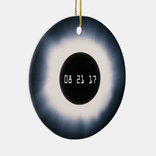 2017威厳がある年黒白太陽の皆既食 セラミックオーナメント (右)