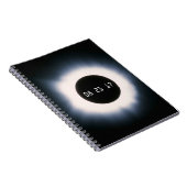 2017威厳がある年黒白太陽の皆既食 ノートブック (右側)