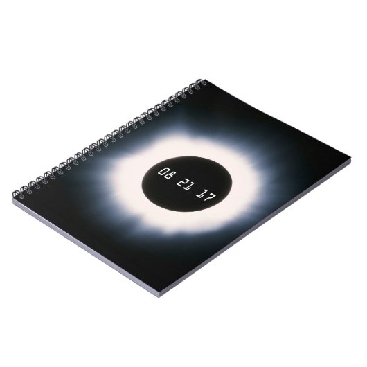 2017威厳がある年黒白太陽の皆既食 ノートブック (左側)