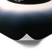 2017威厳がある年黒白太陽の皆既食 ポスター (角)