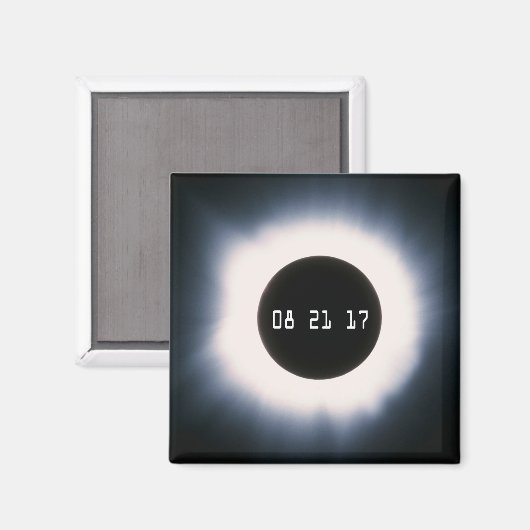 2017威厳がある年黒白太陽の皆既食 マグネット (正面/裏面)