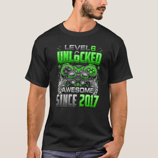 2017年からすごいレベル6解放 6歳の誕生日おめでとう G Tシャツ (正面)
