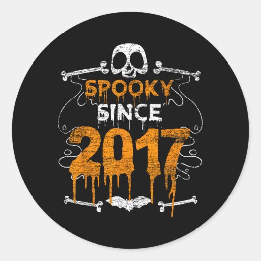 2017年から怖いハロウィン誕生日プレゼント 5周年 ラウンドシール (正面)