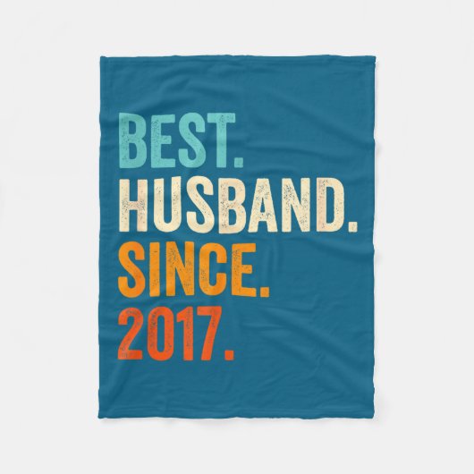 2017年から最高の夫 8回目の結婚記念日 フリースブランケット (正面)