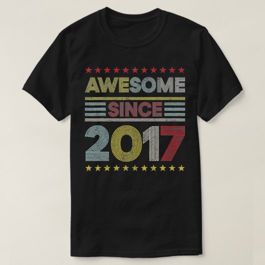 2017年から4年素晴らし目の誕生日デコレーション Tシャツ (デザイン正面)