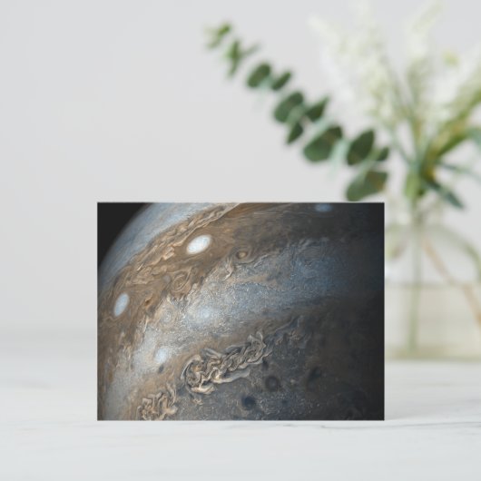 2017年に撮影されたジュノーカメラによる木星の嵐 ポストカード (スタンド正面)