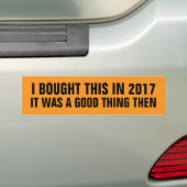 2017年に買いました: 良い買い物でした (Tesla) バンパーステッカー (車上)