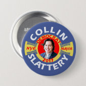 2017年にNYCの市長のためのCollin Slattery 缶バッジ (正面&裏面)
