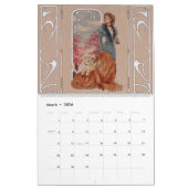 2017年のアールヌーボーの女性 カレンダー (3月 2026)