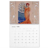 2017年のアールヌーボーの女性 カレンダー (1月 2026)