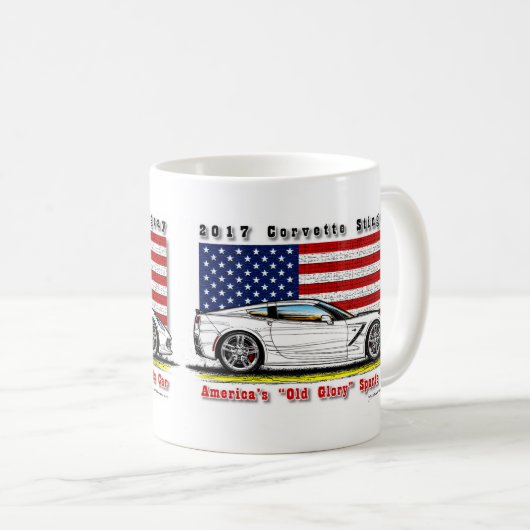 2017年のコルベットのクーペのコーヒー・マグ コーヒーマグカップ (正面右)
