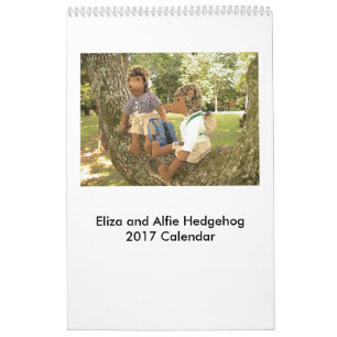 2017年のハリネズミの人形のカレンダー カレンダー