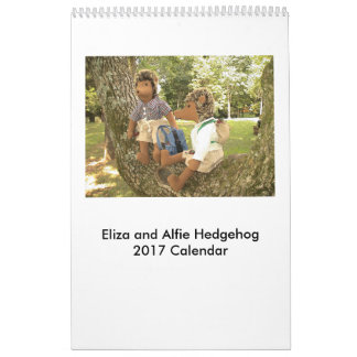 2017年のハリネズミの人形のカレンダー カレンダー