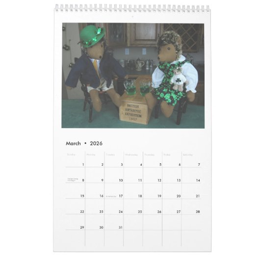 2017年のハリネズミの人形のカレンダー カレンダー (3月 2026)