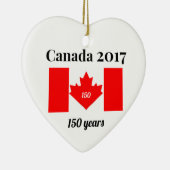 2017年のハートの旗のカナダ150 セラミックオーナメント (右)