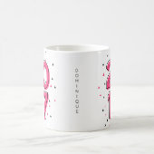 2017年のホットピンクの幾何カスタムパターンのクラス コーヒーマグカップ (中央)