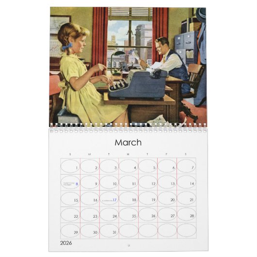 2017年のヴィンテージの生存カレンダー カレンダー (3月 2026)