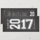 2017年の卒業のカスタムな黒板のクラス 招待状 (正面/裏面)