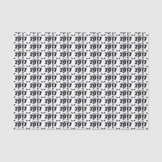 2017年の卒業のティッシュペーパーのクラス(黒い帽子) 薄葉紙 (正面)