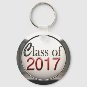 2017年の卒業の銀製および赤いクラスKeychain キーホルダー