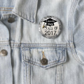 2017年の卒業式ボタンのシルバーシークインクラス 缶バッジ (インサイチュ)