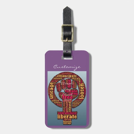 2017年の女性行進は拳を上げた ラゲッジタグ (正面縦)