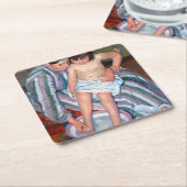 2017年の子供の入浴メアリーカッサット スクエアペーパーコースター (アングル)