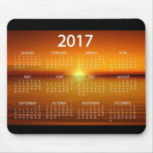 2017年の日没のカレンダー マウスパッド