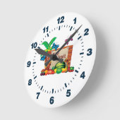 2017年の果実 ラウンド壁時計 (傾斜)