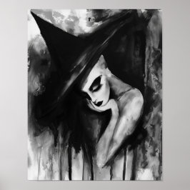 2017年の白黒魔女の抽象芸術 ポスター