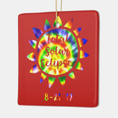 2017年の絞り染めの総日食のクリスマスのオーナメント セラミックオーナメント (左)