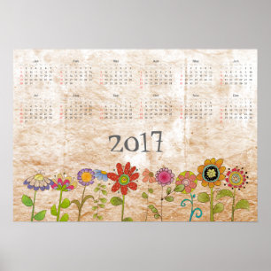 2017年の花カレンダー ポスター