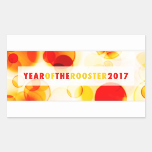 2017年の鶏(《写真》ぼけ味) 長方形シール (正面)