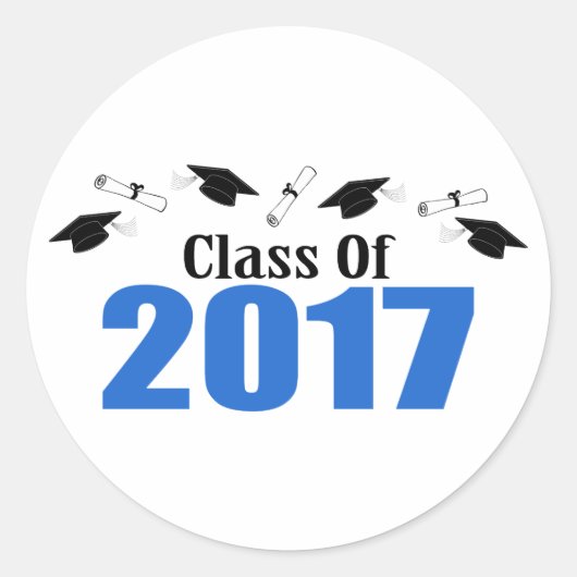 2017年のCapsとDiplomasのクラス（青） ラウンドシール (正面)