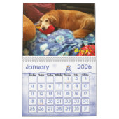 2017年は振れ及びWoofの小犬の心配のカレンダーを振ります カレンダー (1月 2026)