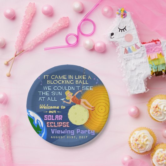 2017年を見る日食のパーティーおもしろいなレトロの日曜日 ペーパープレート (パーティー)