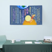 2017年を見る日食のパーティーおもしろいなレトロの日曜日 横断幕 (トレードショー)