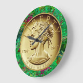  2017年アメリカ自由225年記念金ゴールド硬貨 ラージ壁時計 (傾斜)