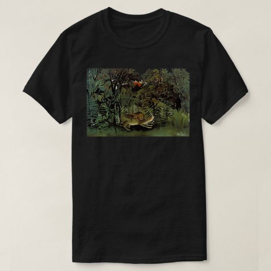 2017年アンリ・ルソーのオングリー・ライオンとアンテロープ Tシャツ (デザイン正面)