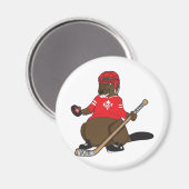 2017年カナダ150ホッケービーバー マグネット (正面/裏面)