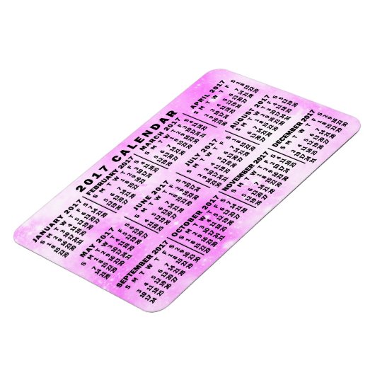 2017年カレンダピンクウォーター色の星 マグネット (左側)