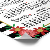 2017年カレンダートレンディーストライプフローラ |写真 ポスター (角)