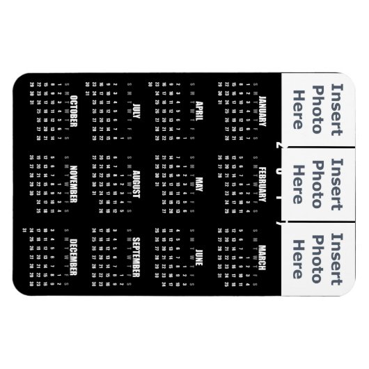 2017年カレンダー磁石 – フォトコラージュテンプレート マグネット (横)