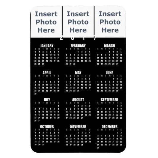 2017年カレンダー磁石 – フォトコラージュテンプレート マグネット (縦)