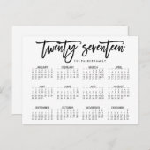 2017年カレンダー | モダンタイポグラフィ ポストカード (正面/裏面)
